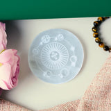 Selenite Solar System Energy Charging Plate - Round