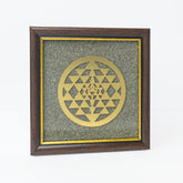 Shri Chakra Engraved Pyrite Frame