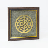 Shri Chakra Engraved Pyrite Frame