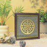 Shri Chakra Engraved Pyrite Frame