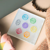 Selenite Seven Chakra Symbol Charging Plate - Square
