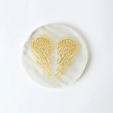 Selenite Angel Wings Charging Plate - Round