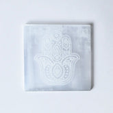 Selenite Hamsa Hand Charging Plate – Square