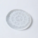 Selenite Zodiac Charging Plate – Round