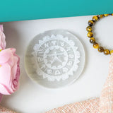 Selenite Zodiac Charging Plate – Round