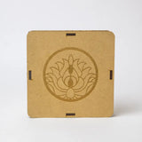 Selenite Crystal Charging Plate with Golden Lotus - Square