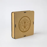 Selenite Crystal Charging Plate with Golden Lotus - Round