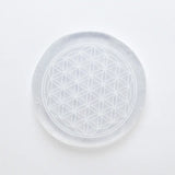 Selenite Flower of Life Charging Plate - Round