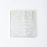 Selenite Flower of Life Charging Plate - Square