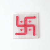 Selenite Om Swastik Energy Charging Plate - Square