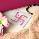 Selenite Om Swastik Energy Charging Plate - Square