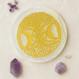 Selenite Triple Moon Charging Plate - Round