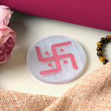Selenite Om Swastik Energy Charging Plate - Round
