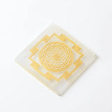 Selenite Shri Yantra Charging Plate - Square