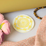Selenite Shri Yantra Charging Plate - Round