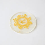 Selenite Eye of Horus Charging Plate - Round