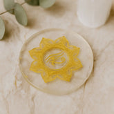 Selenite Eye of Horus Charging Plate - Round