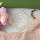 Selenite Zodiac & Sun Charging Plate - Square