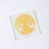 Selenite Tree of Life Chakra Charging Plate - Square