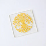 Selenite Tree of Life Chakra Charging Plate - Square