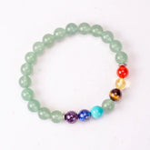 Green aventurine with 7 chakras