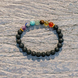 Lava stone with 7 chakras