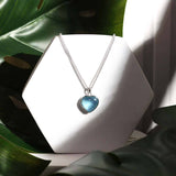 Aquamarine Heart Sterling Silver 925 Pendant