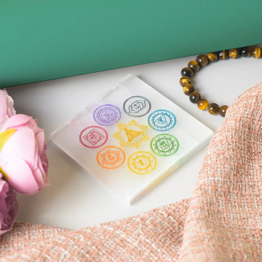 Selenite Chakra Charging Plate – Square