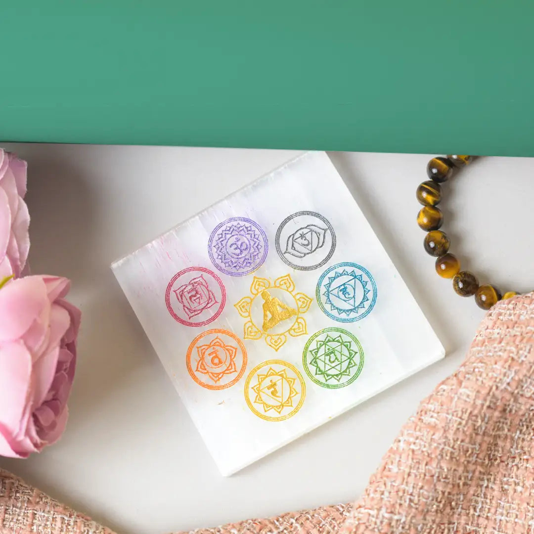 Selenite Chakra Charging Plate – Square