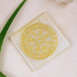 Selenite Viking Vegvisir Protection Charging Plate - Square