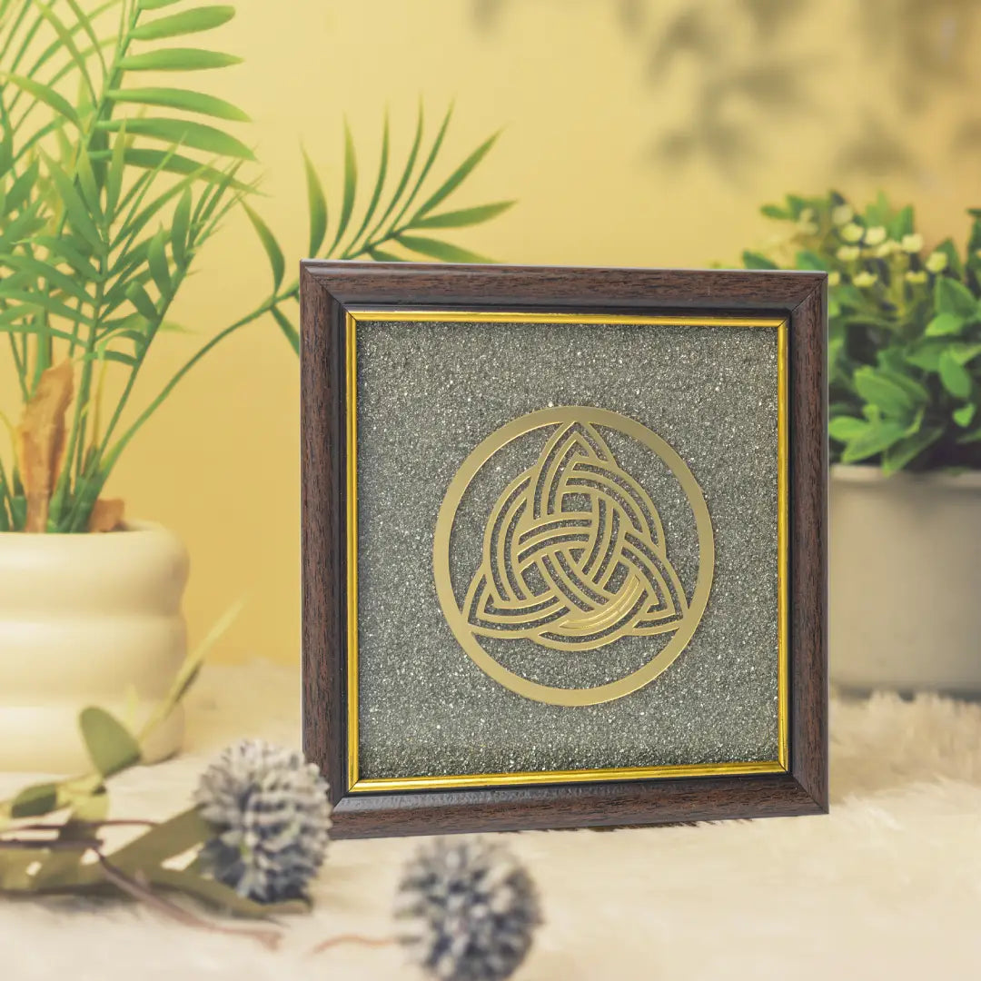 Celtic Trinity Knot Pyrite Frame