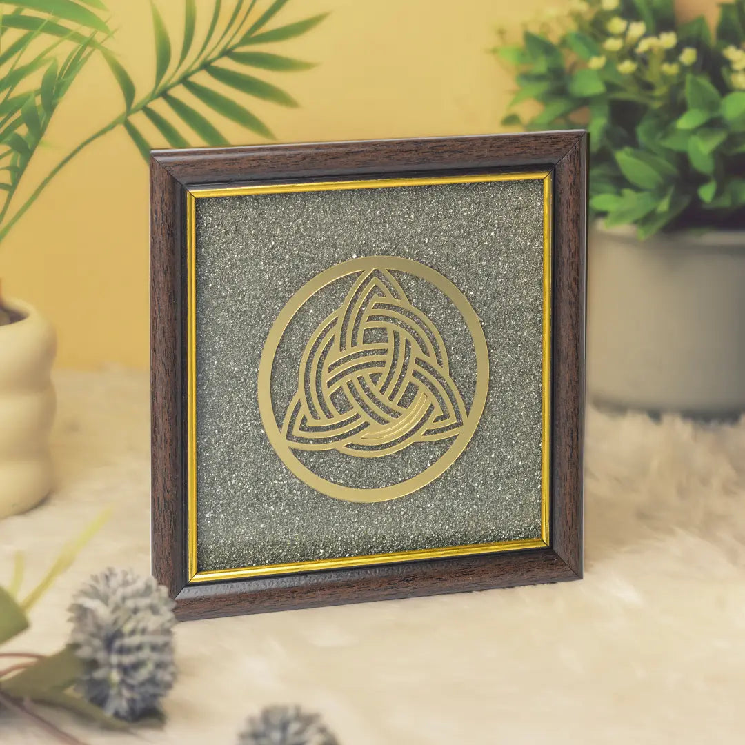 Celtic Trinity Knot Pyrite Frame