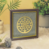 Shri Chakra Engraved Pyrite Frame