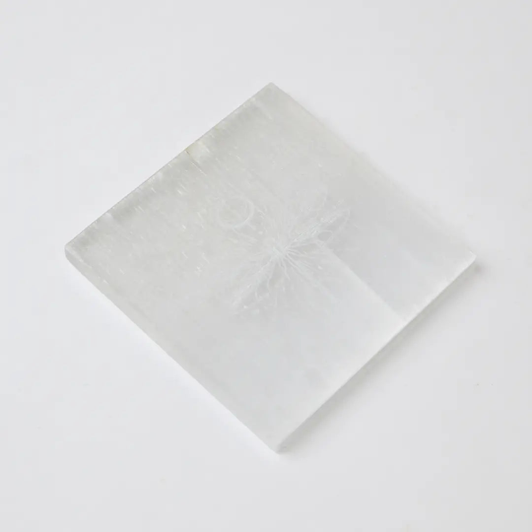 Selenite Dragonfly Spirit Charging Plate - Square