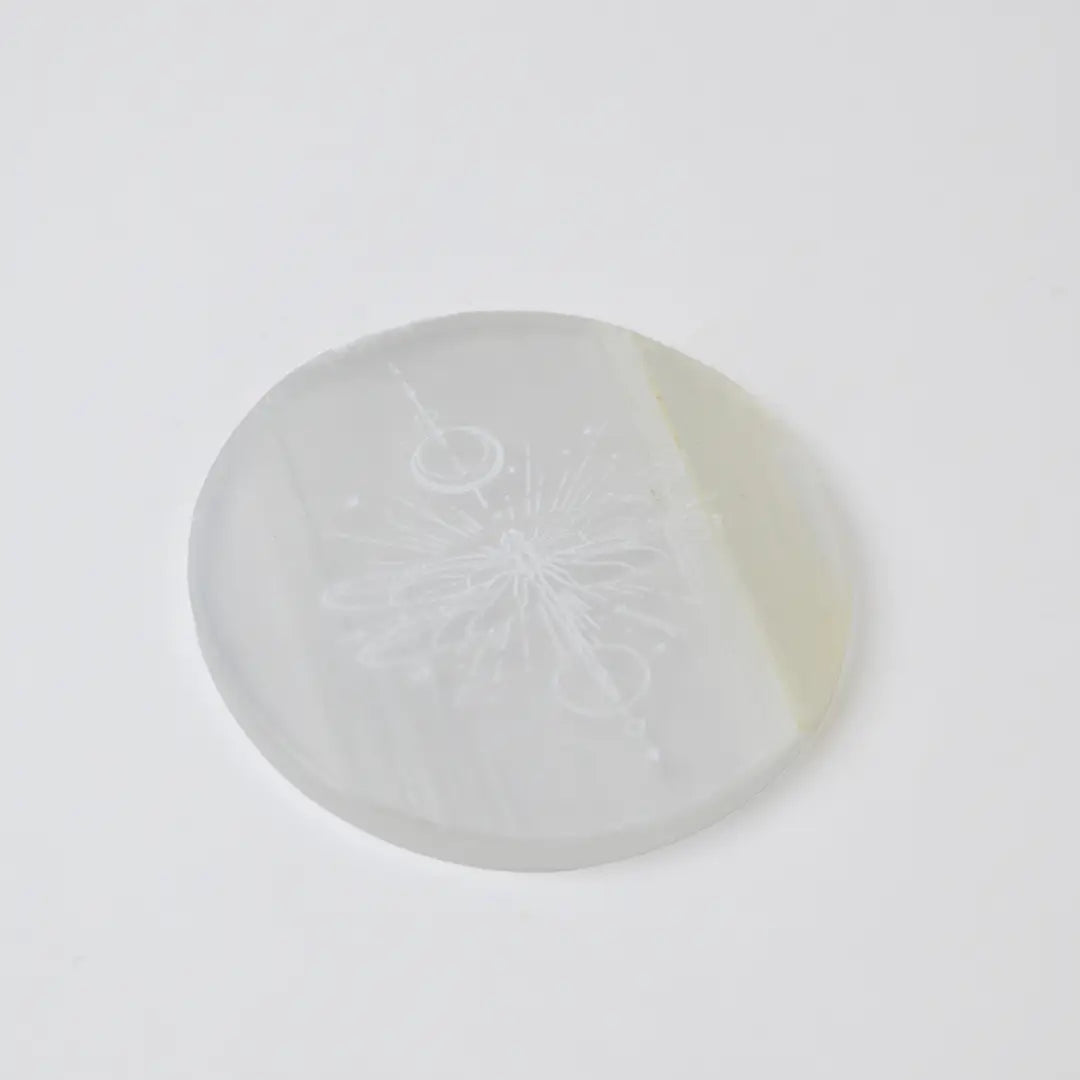 Selenite Dragonfly Spirit Charging Plate - Round