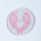 Selenite Angel Wings Engraved - Round