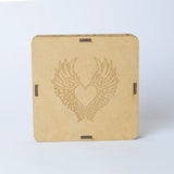 Selenite Angel Wings Engraved - Round