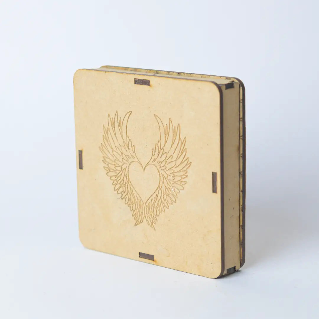 Selenite Angel Wings Engraved  – Square