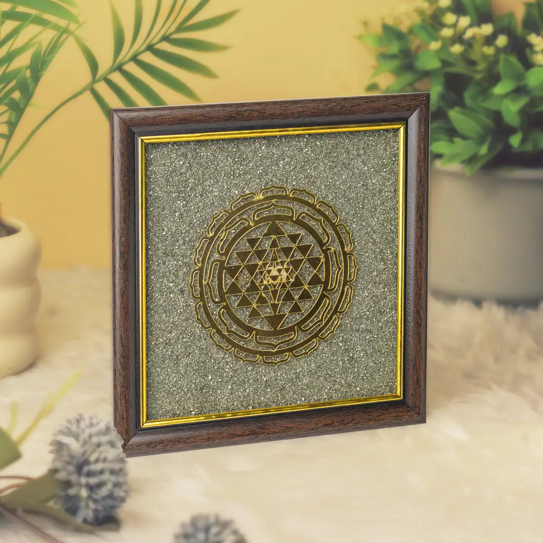Pyrite Shri Yantra Chakra Frame