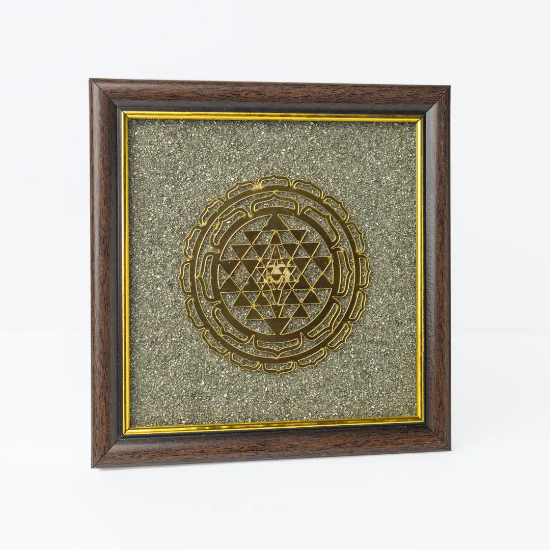 Pyrite Shri Yantra Chakra Frame