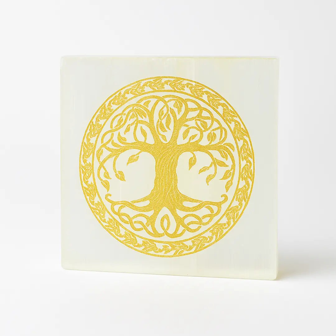 Selenite Tree of Life Charging Plate - Square