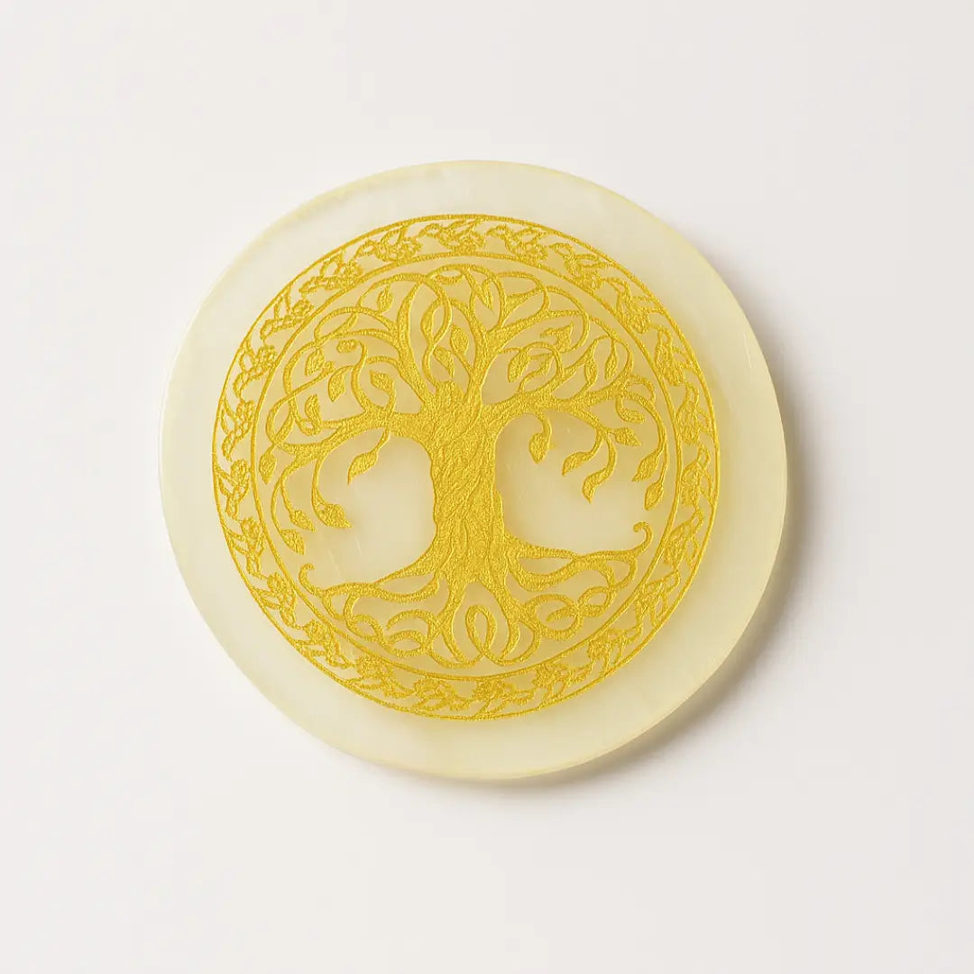 Selenite Tree of Life Charging Plate -Round