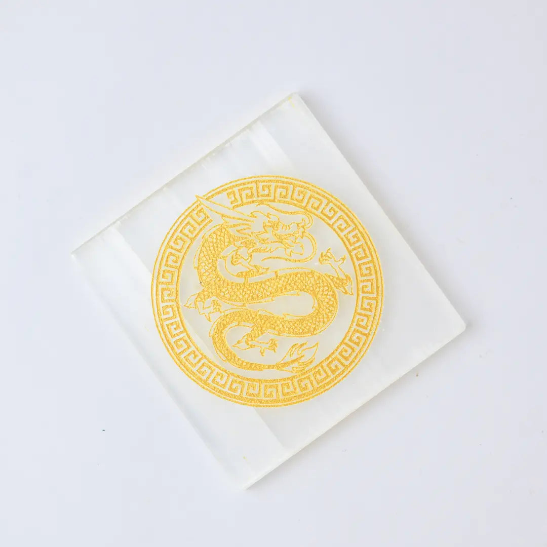 Selenite Dragon Charging Plate - Square