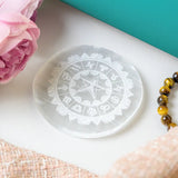 Selenite Zodiac Charging Plate – Round