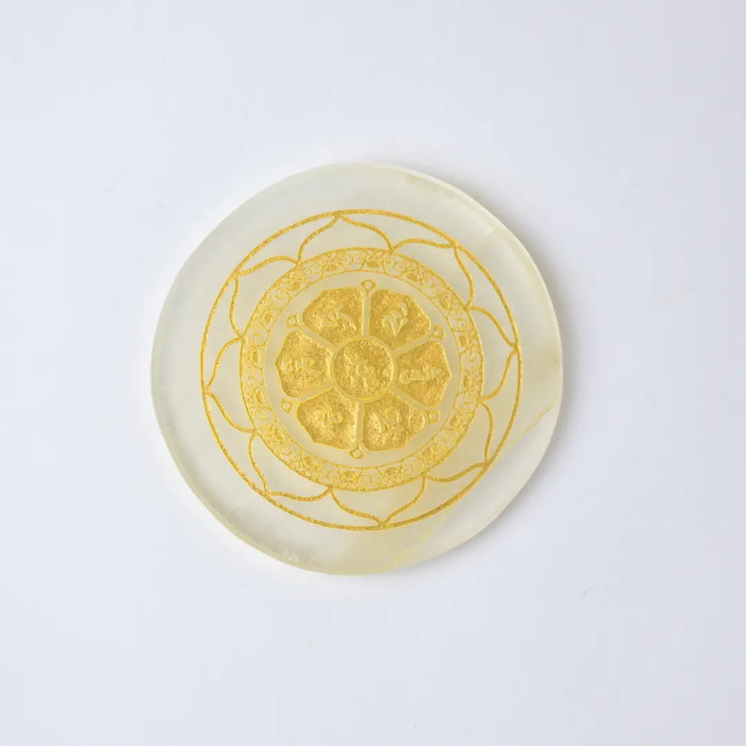Selenite Lotus Flower Charging Plate  - Round
