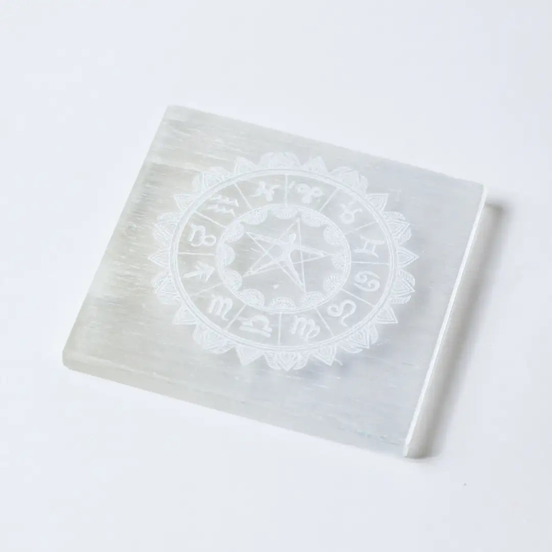 Selenite Zodiac Charging Plate – Square
