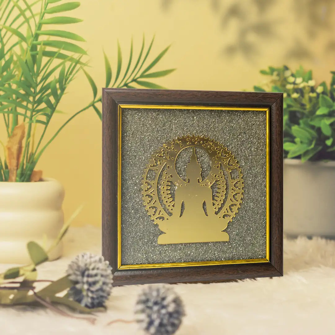 Buddha Dharma Chakra Pyrite Frame