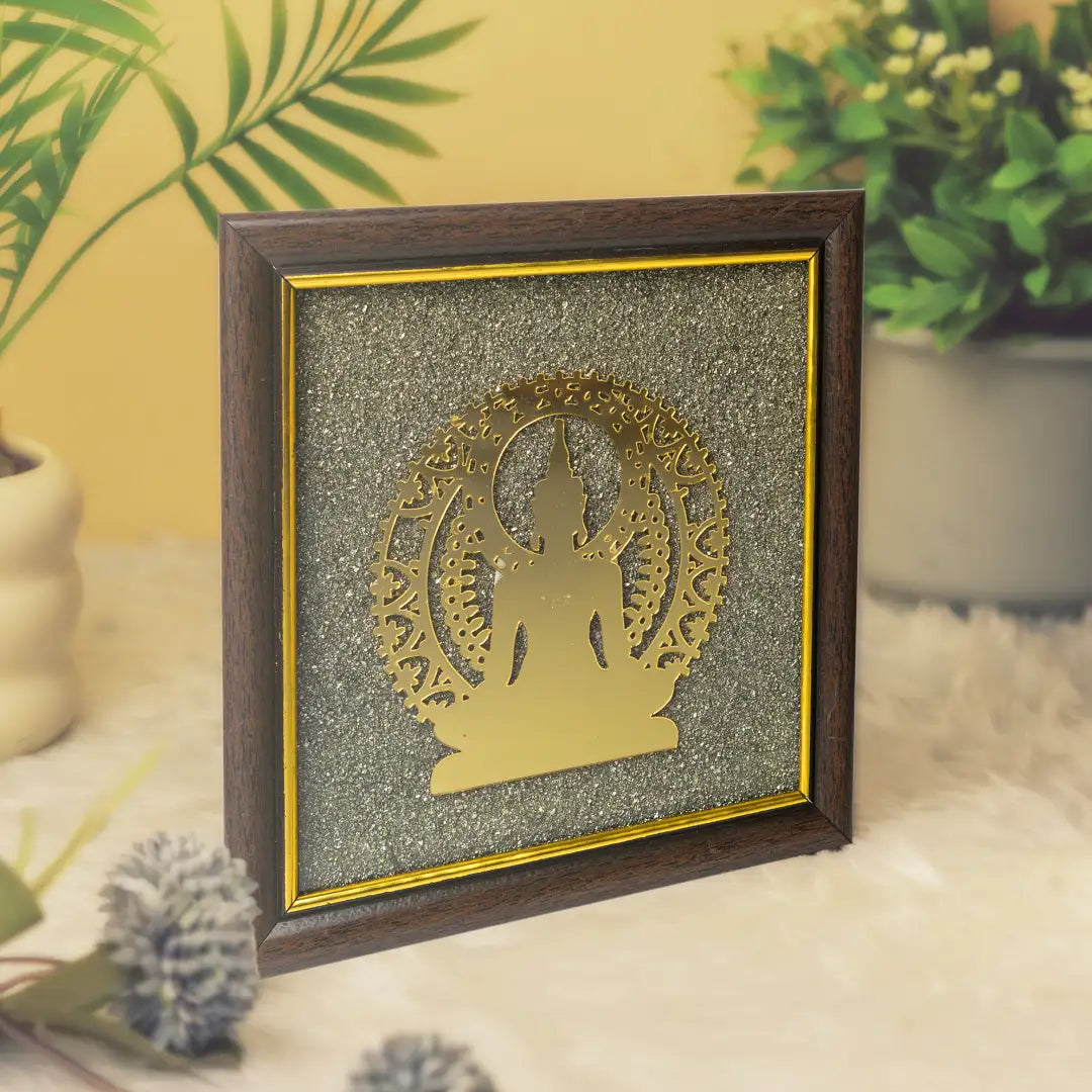 Buddha Dharma Chakra Pyrite Frame