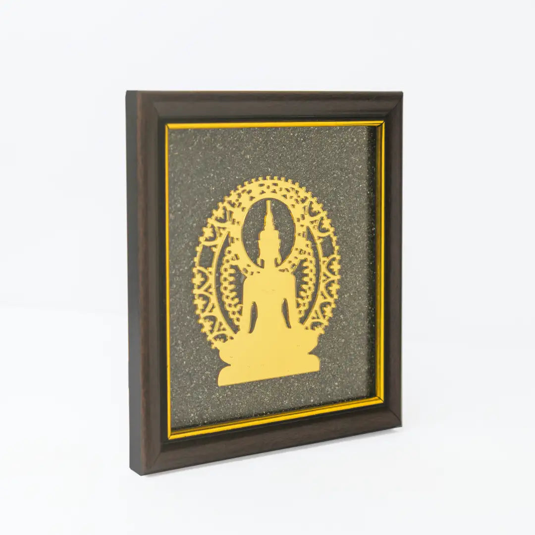 Buddha Dharma Chakra Pyrite Frame