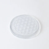 Selenite Flower of Life Charging Plate - Round